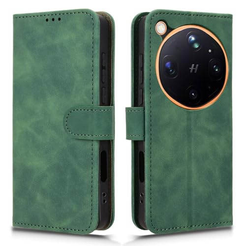 Image of for Oppo Find X9 Ultra 5G Leather Case Skin Feel Anti Drop Wallet Stand Flip Phone Cover - Green
