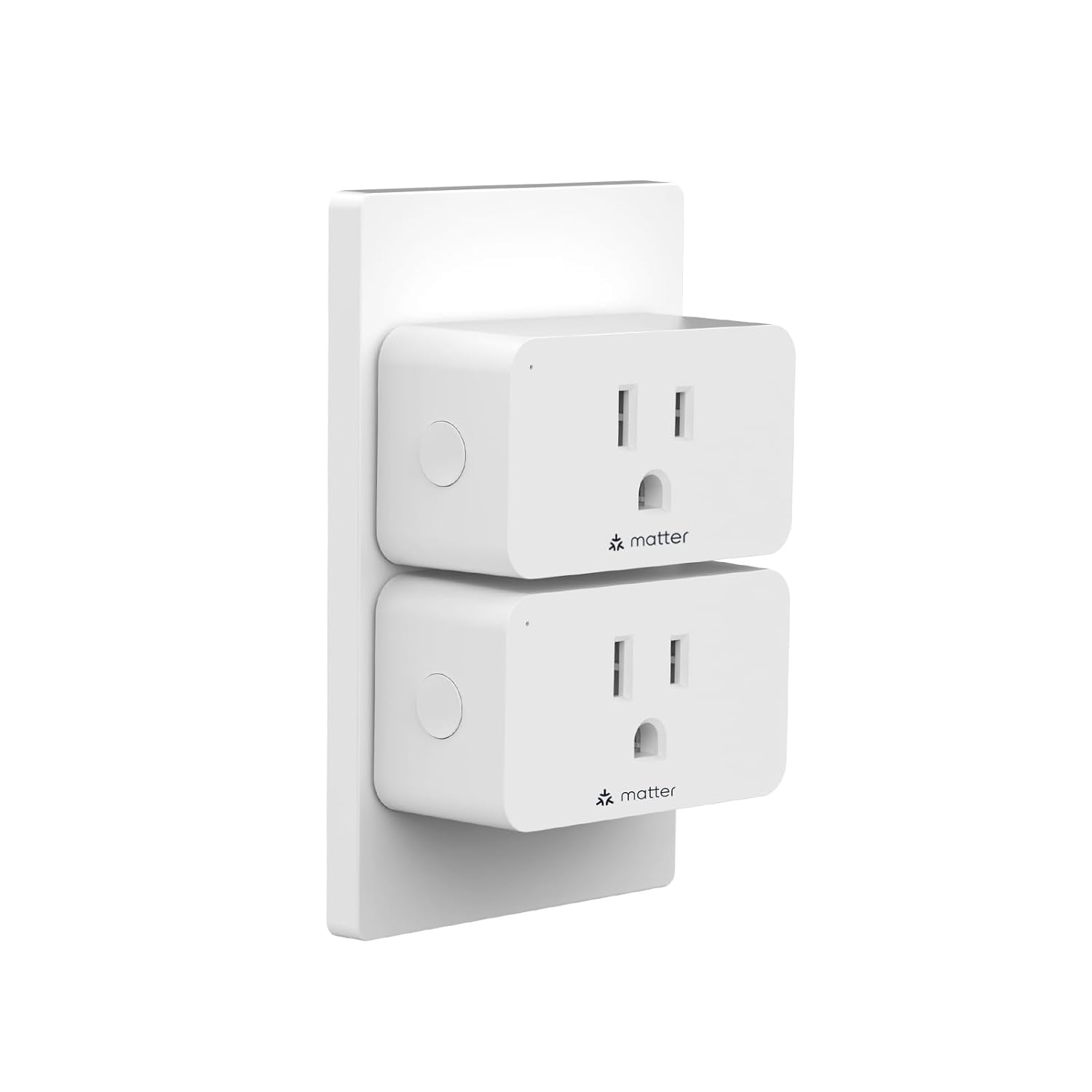 Minoston Matter Smart Plug, Compatible with Alexa, Google Home, Apple Home, SmartThings, Siri, Smart Outlet 15A Max, APP Remote Control, 2.4G Wi-Fi Only, Protect Privacy, 2 Pack
