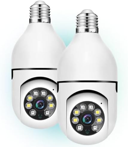 Kit 2 Câmera Segurança Ip Wifi Lâmpada Prova D'água Giratória Vis...