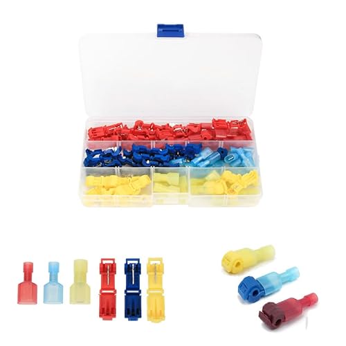 YLQUXEUV 80Pcs Lock Electrical Cable Wire Connectors Set Quick Splice Lock Wire Convenient Crimp Terminals