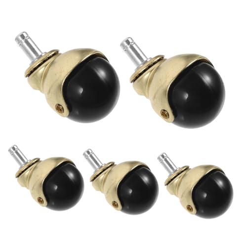 ELAYARD 5個 金色球形キャスター オフィスチェア用 高耐久家具用 万向車輪 傷防止滑らか移動 替え輪デスクチェア家具脚交換用