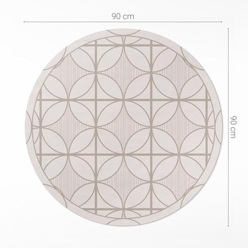 Tapis vinyle ø90 cm durable et élégant de sol pour maison deco - 4