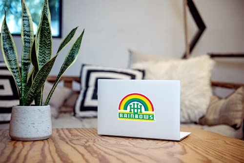 Image of University of Hawaii Rainbow Warriors Vintage Rainbow UH Logo Full Color Weatherproof Vinyl Sticker Car Decal from Nudge Printing