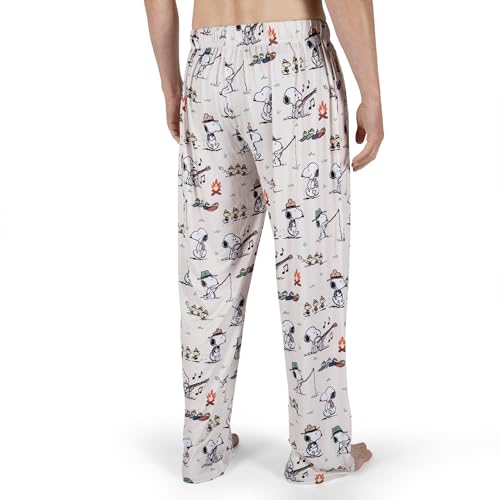 Image of BRIEF INSANITY Peanuts Character Pajama Pants for Men & Women, Soft Snoopy Pajamas with Side Pockets & Elastic Waist