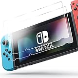 [2 Packs] Junfire Hyperfine Screen Protector for Switch 2017, HD Clear Switch Screen Protector, Anti...