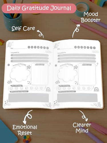 Image of DOODLE Daily 5 Minute Gratitude Journal - Positivity, Wellness & Mindfulness Journal for Teens & Adults - 90-Day Habit Builder | 112 Undated Pages | A5 | Guided Prompts & Fun Activities