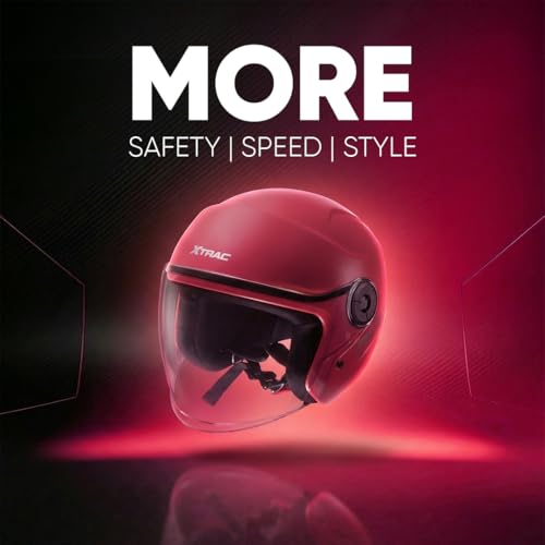 Image of Xtrac Ace Open Face Light Weight Helmet for Men & Women | ISI Certified | Pink | XL