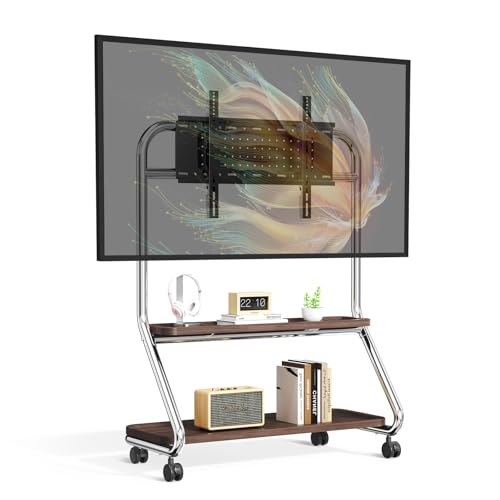 BeishiTenwaymili �e���r�X�^���h�L���X�^�[�t�� �Ǌ� �n�C�^�C�v 32-65�C���`�Ή� tv�X�^���h 2�i�I�t�� �ω׏d50kg �L�E�{�[�h�t�� �������߉\ VESA�K�i 600×500mm �ړ��� �ؖڒ� �t�� tv stand �e