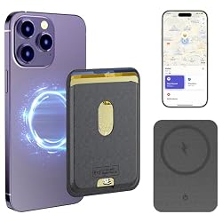 IKT for Magsafe Wallet, Work with Apple Find My Tracking, Strongest Magnetic Leather Card Holder Wallet for iPhone 17/16/15/14/13/12 Pro Max Air Plus, Wireless Charging, 3-Cards R…