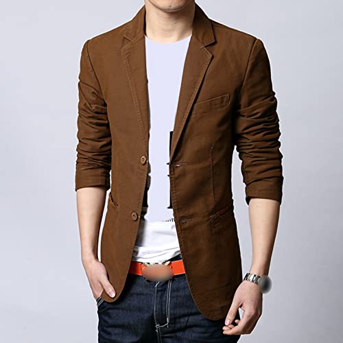 Men's 2 Buttons Casual Sport Coats Lightweight Single Breasted Slim Fit Suit Blazer Cotton Formal Dress Jackets2