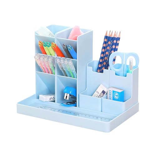 Organizador Escritorio, Portalápices con Gran Capacidad para 50+ Utensilios, Set de Papelería Bonito para Escritorio Infantil, Regalo Escolar Duradero con Material de Oficina(azul, sin cajon) Organizador Escritorio, Portalápices con Gran Capacidad para 50+ Utensilios, Set de Papelería Bonito para Escritorio Infantil, Regalo Escolar Duradero con Material de Oficina(azul, sin cajon)