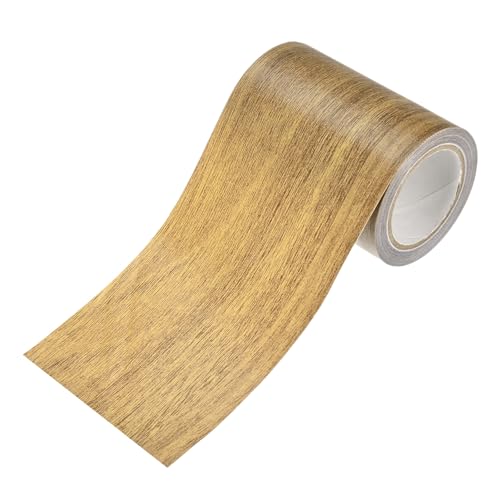 Image of M METERXITY 1-Roll Wood Grain Repair Tape, 3.15in x 15ft Textured Realistic Self-Adhesive Wood Floor Tape Contact Paper for Furniture /Floors /Home [Brown Oak]