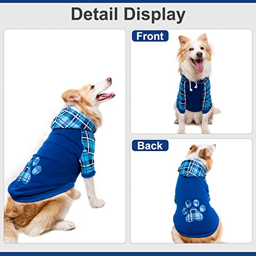 Plaid Dog Hoodie Pet Clothes Sweaters with Hat Large (Pack of 1) - Thumbnail 5