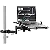 WALI Soporte de poste para laptop, soporte ajustable para portátil de 10″-15.6″, soporte de monitor de movimiento completo 2 en 1 con bandeja extraíble, VESA 75×75 o 3.937×3.937 in, soporta hasta 15.4