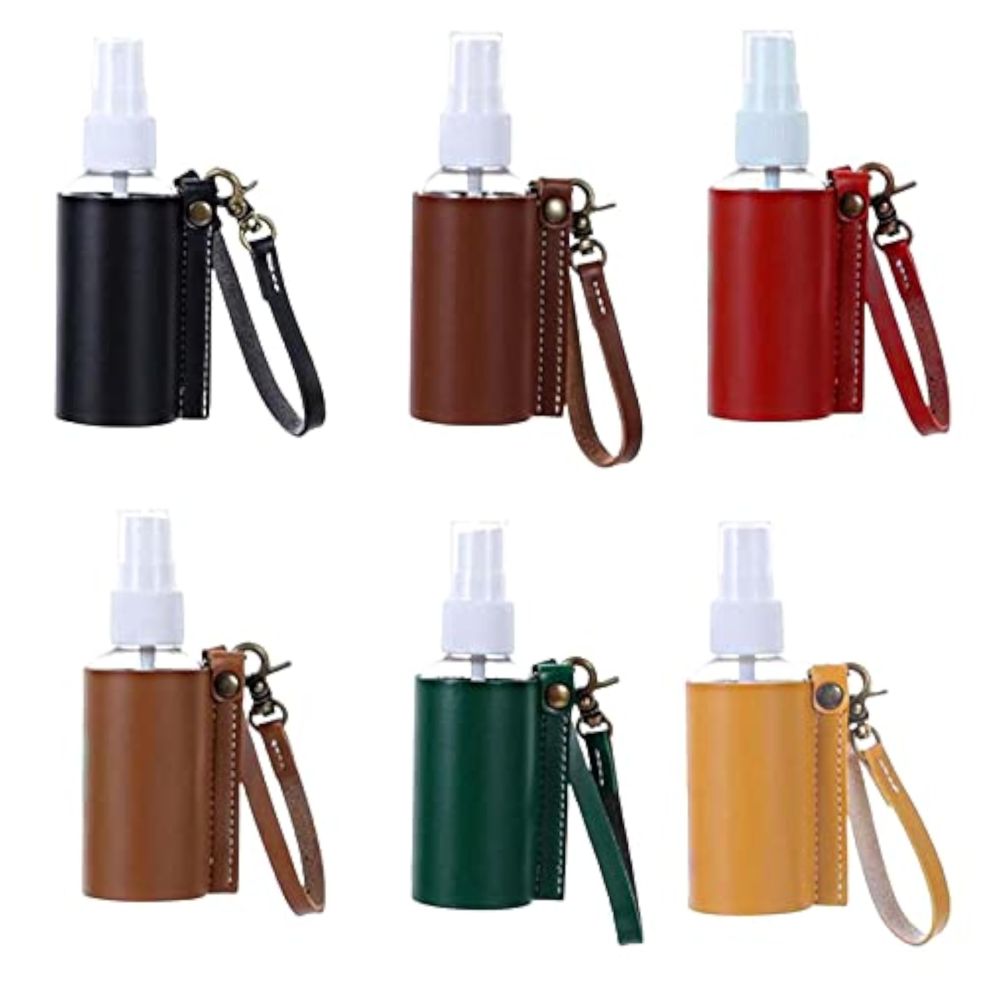 Empty Bottle with Leather Sleeve Holder for Lotion