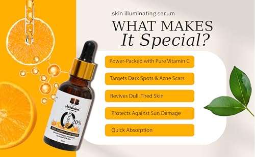Image of Jubilation 20% Vitamin C Face Serum for Glowing Skin Dark Spot & Pigmentation Acne Scar Revives Dull Skin & Protects Against Sun Damage Vitamin C Serum for Oily Skin Suitable for Men & Women 30 ml