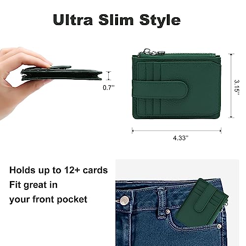 Fependu Slim Wallet For Women Thin Womens Card Holder Rfid Blocking Genuine Leather Small Wallets Green #TOP2