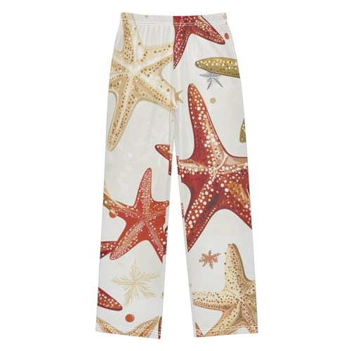 ZZXXB Starfish Boys Long Pants Soft Trousers Elastic Waist Kids Lounge Bottoms with Pockets S-XL
