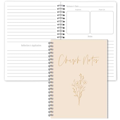 Gersoniel Church Notes Journal Sermon & Podcast Christian Notebook Guided Journal to Write Key Points