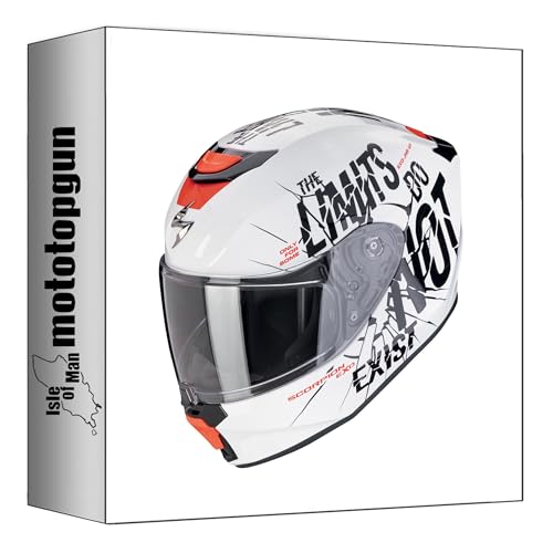 Casque intégral Scorpion exo-JNR air boum Blanc Noir Taille M pour moto