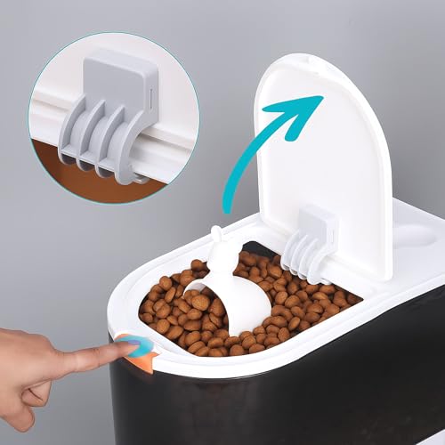 Belle Vous Trockenfutter Behälter mit Messbecher - Futter Aufbewahrungsbox aus Plastik mit Deckel - Tierfutterspender für Katzen, Vögel, Hunde - Fasst 5 kg Tierfutter oder 10 kg Reis, Getreideprodukte