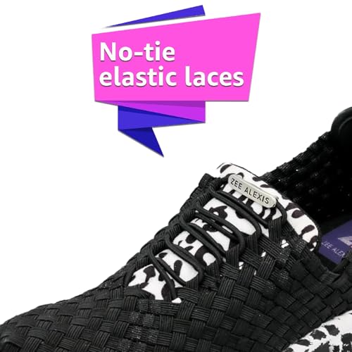 Image of Zee Alexis Women's Danielle Sneakers | Breathable Lightweight Flexible Casual Comfortable Slip-On No-Tie Elastic Laces Woven Shoes