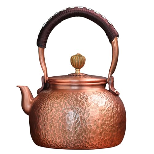 Bxzzuis 純銅ケトル、銅ケトル、手作り、コーヒーポット、大容量、手作り 、伝統工芸品、おしゃれ、人気 、電気セラミックコンロ 、ガスコンロ、 直火対応、 自宅用にもギフトにも適しています (A 600ml)
