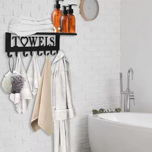 Toalleros para baño pared con ganchos sobre la puerta de metal 5