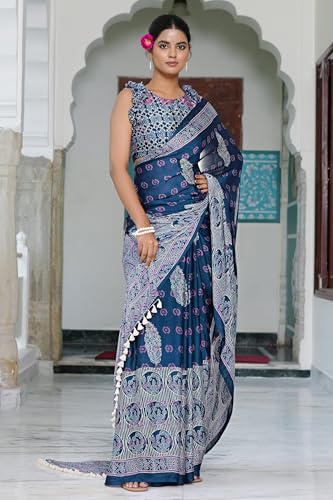 Image of MIRCHI FASHION Saree for Woman | Chiffon Floral Printed Breathable Occasional Sari with Blouse