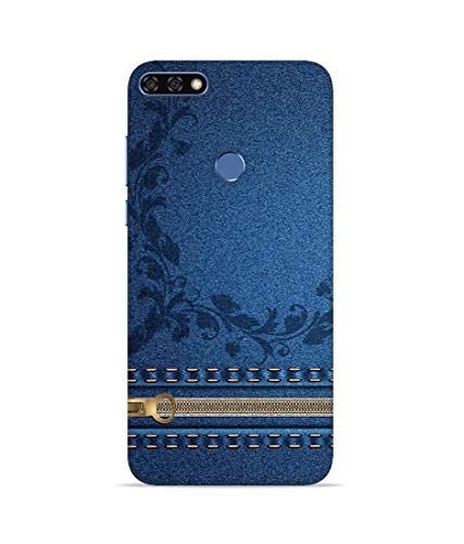 Image of Silence Printed Blue Jeans with Flower Design Designer Back Case Cover for Huawei Honor 7X