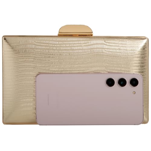 Image of JNB Women's Metallic Material Hard Case Evening Party Clutch
