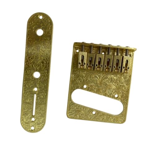 a aternee サドルブリッジプレート エレキギターブリッジプレートパーツ テレキャスター用交換, 金