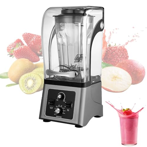 4 5L Commercial Blender - 2600W Professional Bar Blender with Soundproof Cover Speed Control Intelligent Timer for Smoothies