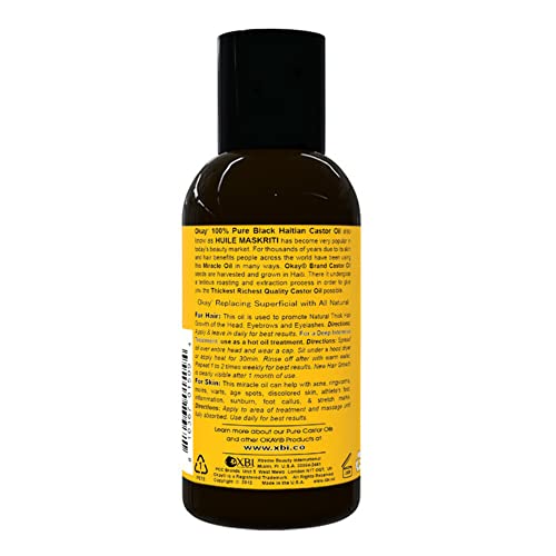 Okay Black Haitian Castor Oil 4Oz / 118Ml #TOP1