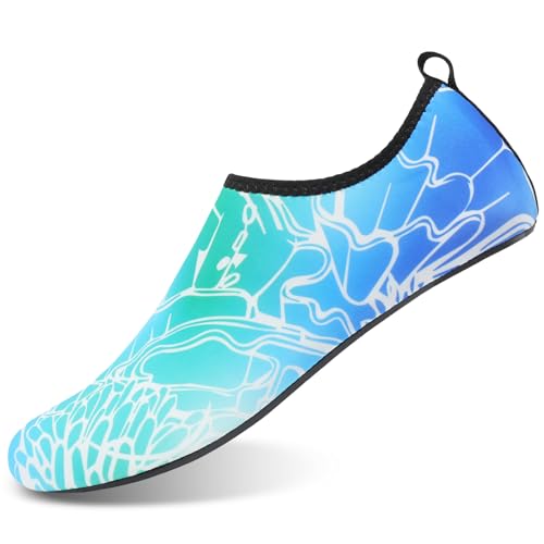 Mens Womens Water Shoes Quick Dry Barefoot Shoes Non-Slip Aqua Socks for Beach Swim Wave2