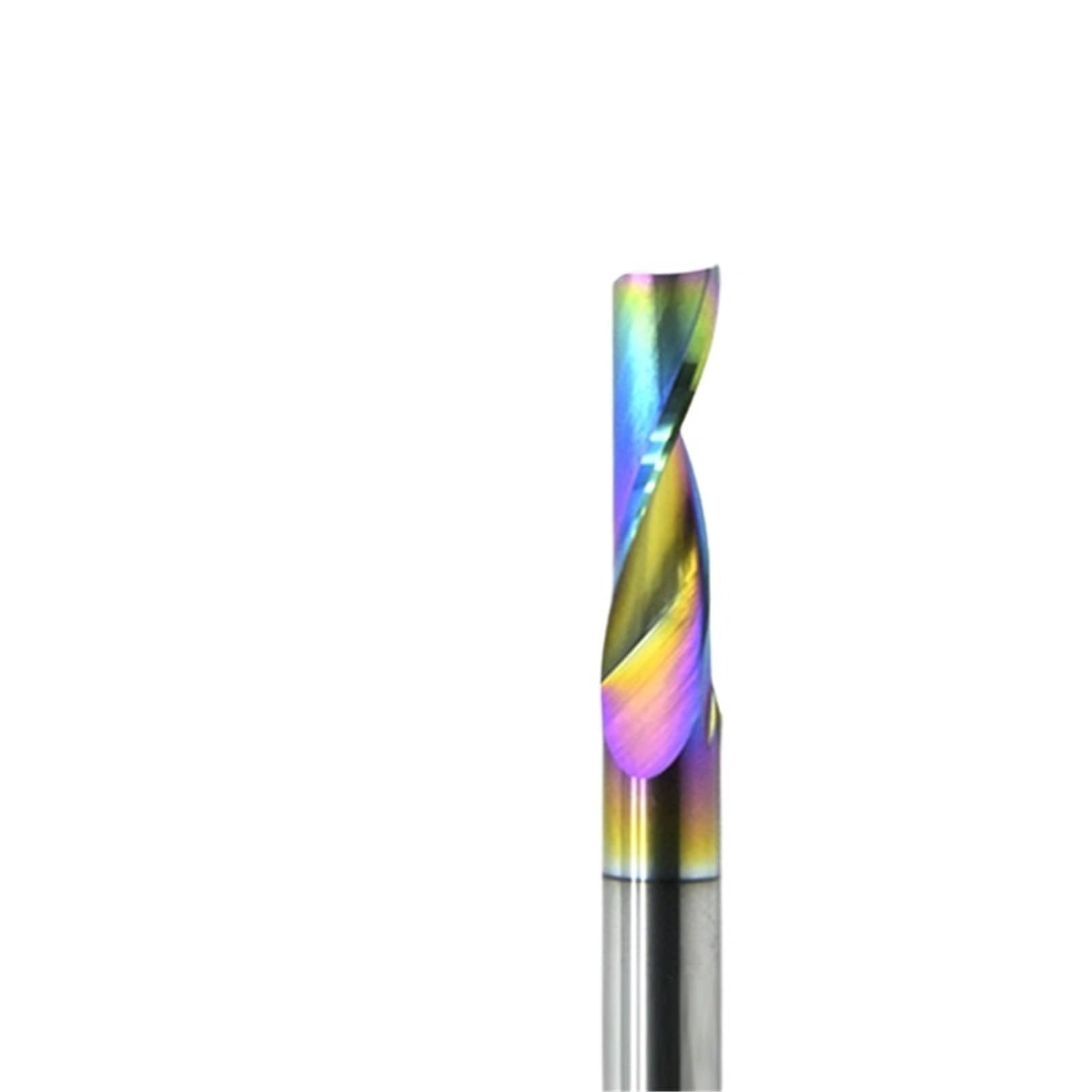 Fresa de aleación, Fresas de carburo 2 piezas Revestimiento DLC 1 espiral flauta pieza(2pcs 1.5x6x3.175x38)