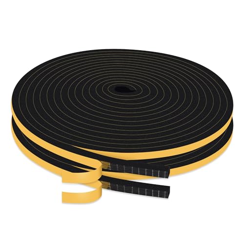 Cinta Selladora Espuma 6x3mm Negra 20M para Puertas y Ventanas