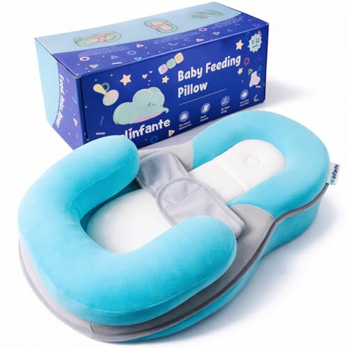 Image of El Infante Baby Feeding Pillow for Newborn Reflux Relief - Safety Nursing Pillow, Anti Colic Wedge, Elevated Infant Pillow for Acid Reflux, Breastfeeding Pillow, Baby Lounger Pillow & Bottle Support