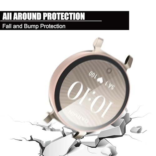 Compatible for Garmin Lily 2 Case, Lamshaw Hard PC Case with Screen Protector Compatible for Garmin Lily 2 Smartwatch (2 Pack-Pink+Clear)