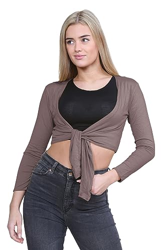 Chaqueta corta torera moca de manga larga tallas grandes 52 54 para mujer