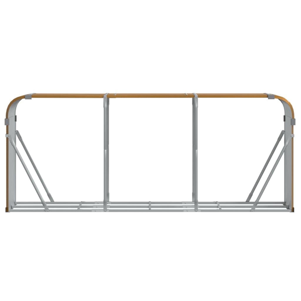 Kaminholzunterstand Holzoptik 234x45x100 cm Verzinkter Stahl Brennholz Lagerung Feuerholz Scheitholz für Kamin Ofen Terrasse Garten Haus Innenbereich Wohnzimmer