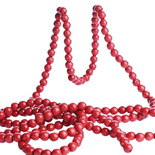 Red Wooden Bead Christmas Garland-An Old Fashioned Holiday Tree Garland For Christmas Tree Decoration By Factory Direct Craft #TOP5