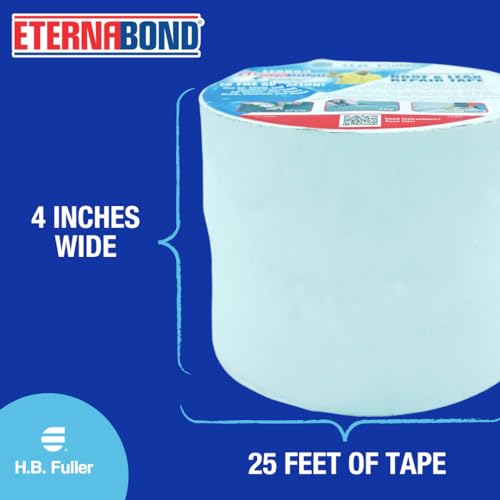 Image of EternaBond RoofSeal White 4 inch x25' MicroSealant UV Stable RV Roof Seal Repair Tape | 35 mil Total Thickness - EB-RW040-25R - One-Step Durable, Waterproof and Airtight Sealant