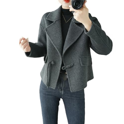 Veste courte en tweed femme style chinois idéale pour le bureau et sorties