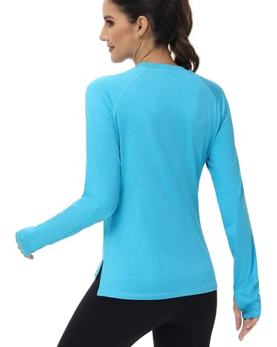 isnowood Women's Sun Protection Long Sleeve Shirts, UPF 50+ UV Rash Guard Swim Clothing, Workout Hiking Running Athletic Tops2
