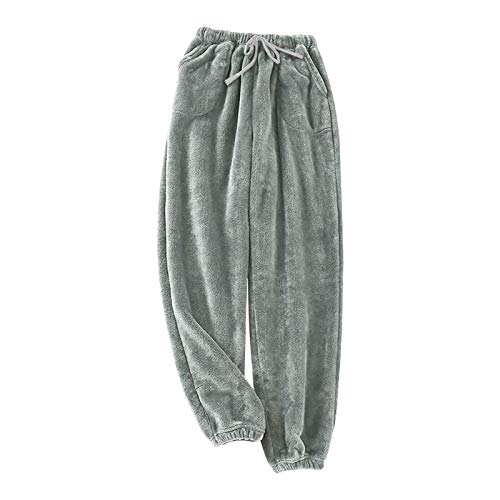 Pantalon d'Intérieur Homme Hiver : Pyjama Moelleux et Chaud, Maison Long Jambe Large, Sommeil en Peluche, Loisirs et Jogging