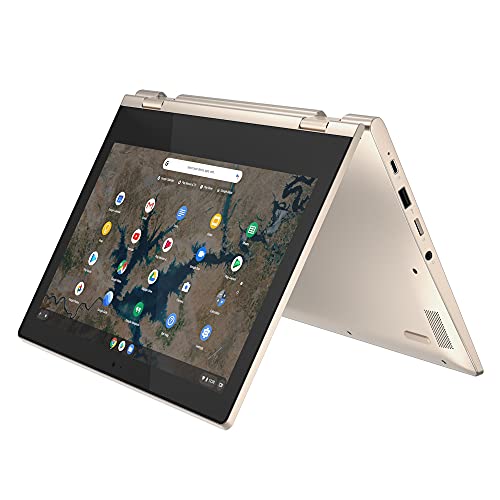 Image of Lenovo Chromebook 2-in-1 Convertible Laptop in Almond Intel Processor 64GB eMMC 4GB 11.6in IPS Touchscreen BT Webcam (Renewed)