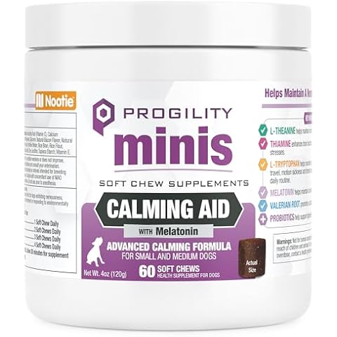 Nootie Progility Mini Calming Aid Chews for Dogs, Advanced Calming Support for Dogs with Melatonin, 60 Soft Chews Cover