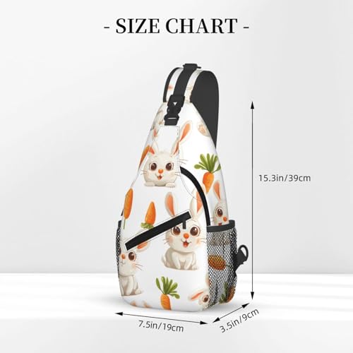 Bolso Cruzado Cute Bunny Carrot para Mujeres y Hombres miniatura 3