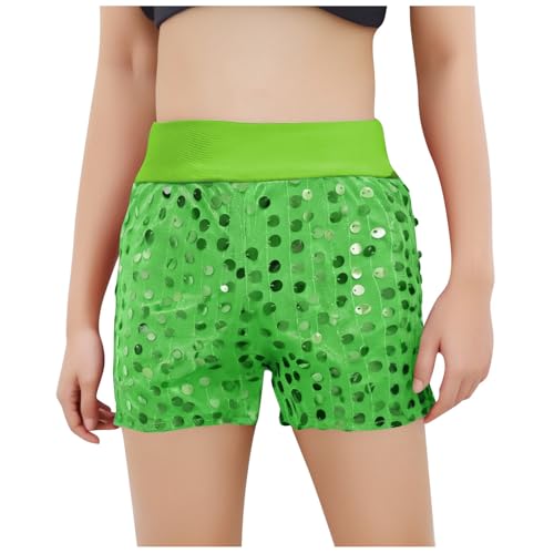 Girls Sparkly Sequin Shorts Kid Cute Shiny Polka Dot Dance Outfits Metallic Glitter Performance Party Hot Short Pants